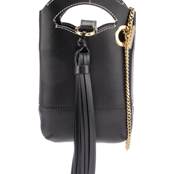 Chloe Black Mini Walden Bag with Gold Chain and Tassel - Picture 1 of 6